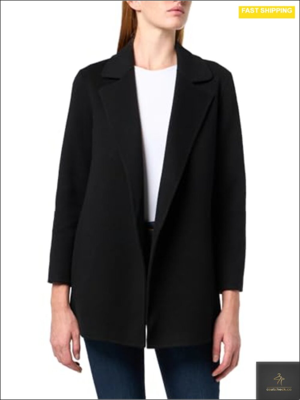 Wool Blend 3/4 Sleeve Jacket Double-Face Finishing